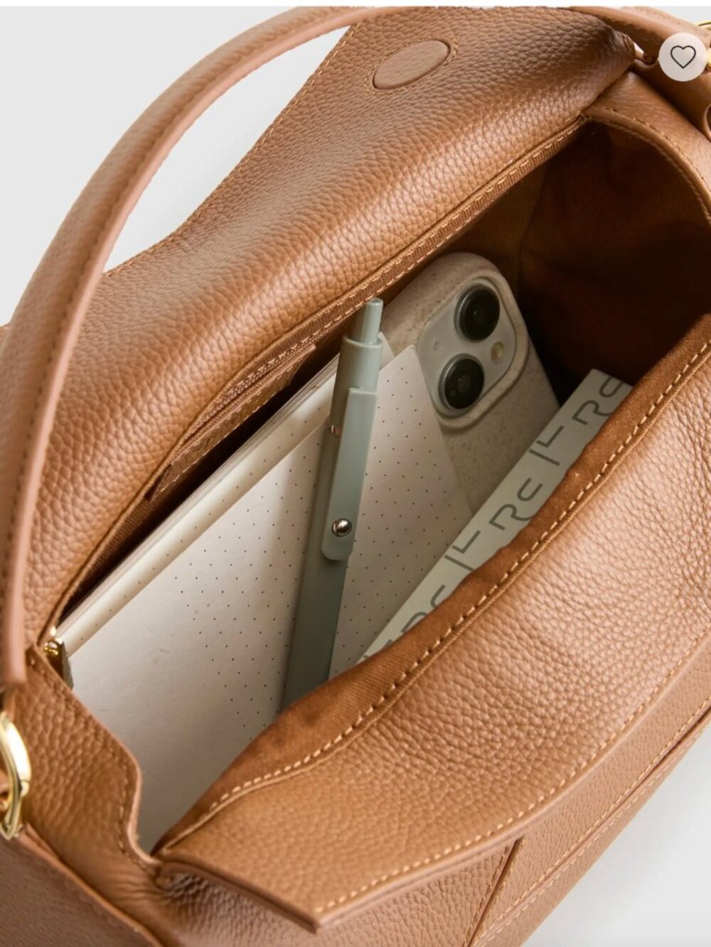 Quince Italian Leather Patchwork Crossbody Bag Cognac Color - Picture 15 of 16